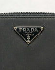 PRADA Nylon Round Zip Compact Wallet